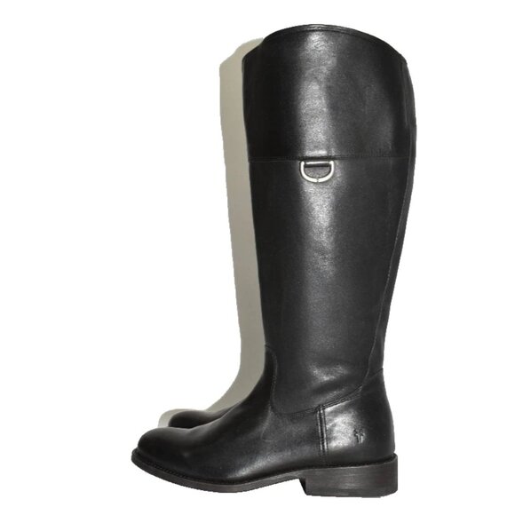 $450 Frye Jayden D Ring Riding Boot TALL KNEE HIGH LEATHER BLACK  9 (MG29) - Picture 1 of 7